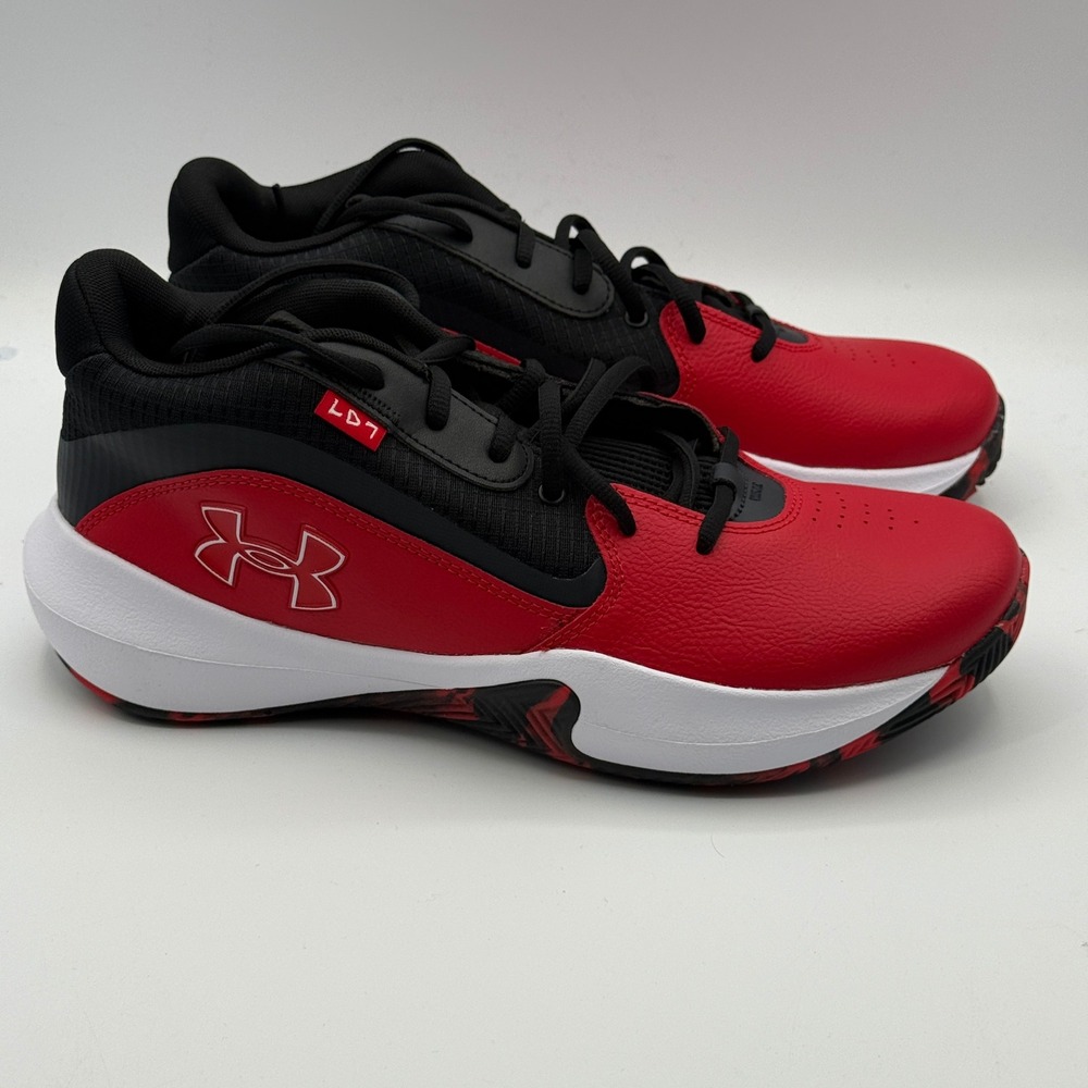 Under Armour Lockdown 7 Shoes Men Size 10 Red Black Basketball 3028512-600